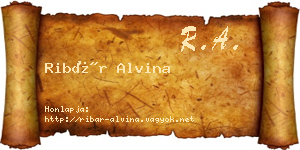 Ribár Alvina névjegykártya